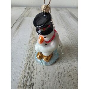 Polonaise Jonathan thomson snowman Frosty snowy glass ornament snowy RARE